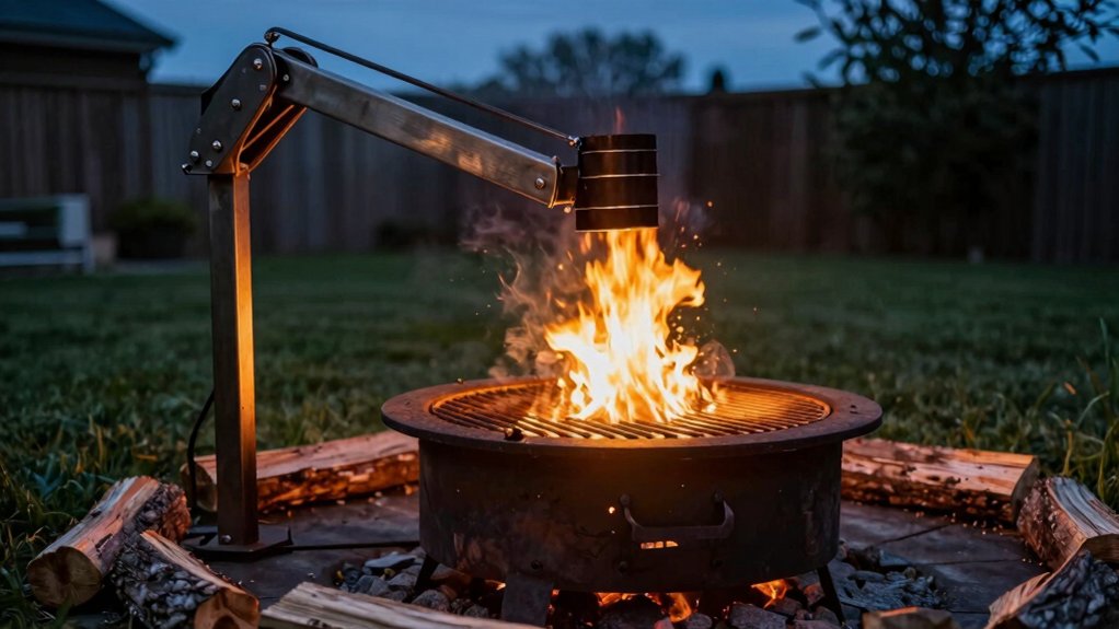 backyard cookouts swivel grill fire pits