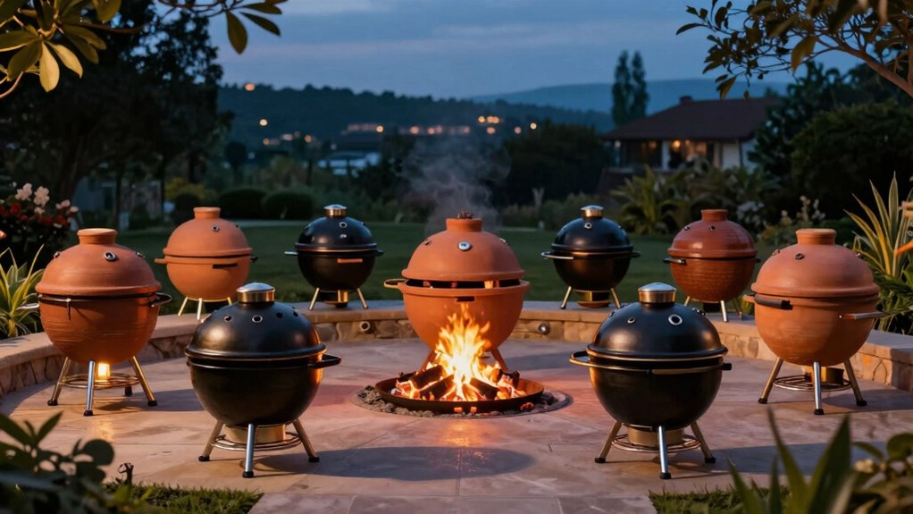 chiminea with backyard grill gatherings