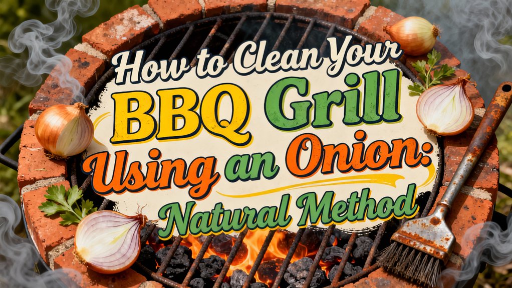 clean bbq grill using onion