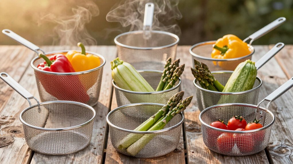 grill baskets ease vegetable cooking