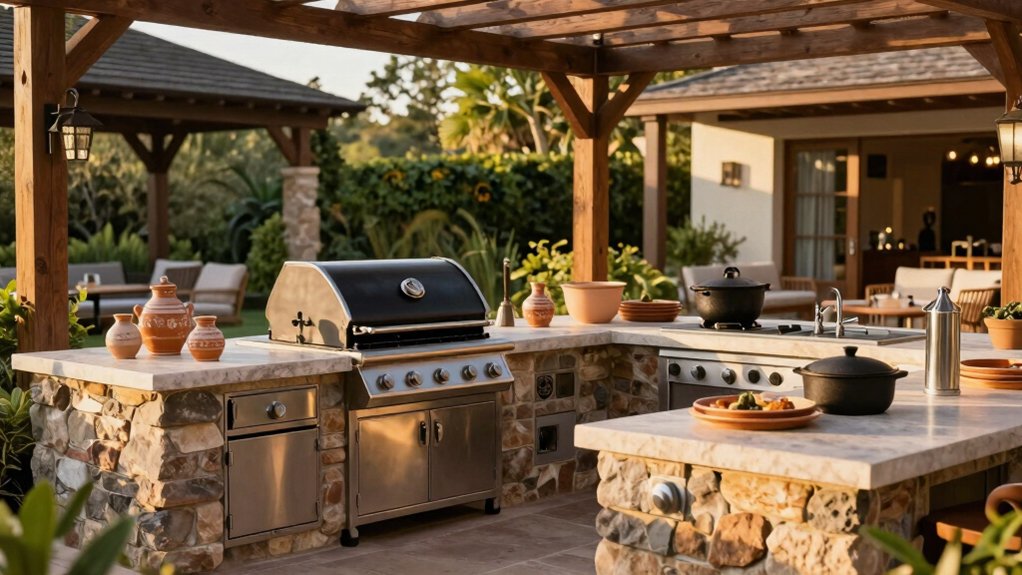 outdoor charcoal grilling entertaining kitchens