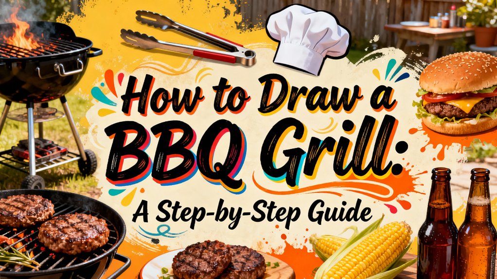 step by step guide for bbq grill drawing